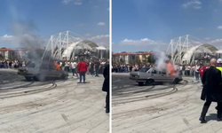 Drift atan modifiye Tofaş alev aldı