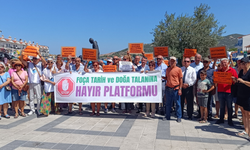 Foça'da maden yasasına karşı eylem düzenlendi