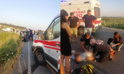 Foça yolunda feci kaza: Otomobil ve motosiklet kafa kafaya çarpıştı!