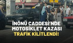 İnönü Caddesi’nde motosiklet kazası: Trafik kilitlendi!