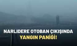 Narlıdere otoban çıkışında yangın paniği