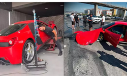 17 milyonluk Ferrari’yi test sürüşünde perte çıkardı