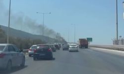 İzmir-Güzelbahçe Otoyolu’nda araç yangını paniğe neden oldu