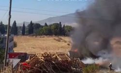 Menemen’de çıkan yangın korkuttu