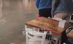 Karşıyaka’da sağanak sonrası sokaklar göle döndü