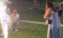 İzmir’de evlilik teklifi sürprizinde beklenmedik an