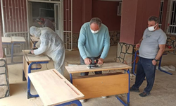 Ödemiş’te öğretmenler ara tatili okullarını yenilemeye ayırdı