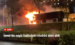 Konak’ta seyir halindeki ESHOT otobüsü alev aldı