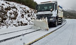 İzmir Büyükşehir ekipleri, karla mücadele ediyor