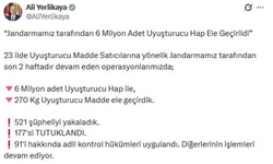 23 ilde yasaklı madde operasyonu: 521 şüpheli yakalandı