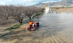 İzmir İtfaiyesi sel altında kalan tavuk çiftliğindeki hayvanları kurtardı
