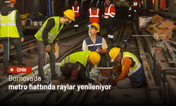 Bornova’da metro hattında raylar yenileniyor
