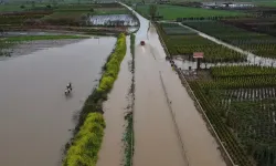 Ödemiş’te tarım arazileri sular altında, yolda ulaşım aksadı