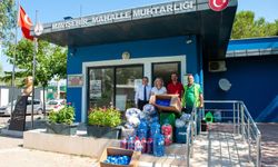 Karşıyaka'da 'Mavi Kapak' kampanyasına muhtarlardan 550 kilogramlık destek