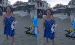 Seferihisar’da plajda gerginlik: Yaşlı kadının davranışları tepki çekti