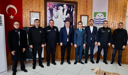 Foça, eski Emniyet Müdürü Ergül Çetin'i yeni görev yerine uğurladı