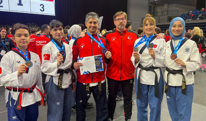 Gaziemirli taekwondocular Avrupa’da fırtına gibi esti!