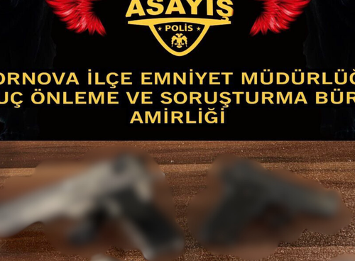 Bornova’da silah operasyonu: 4 tabanca ele geçirildi