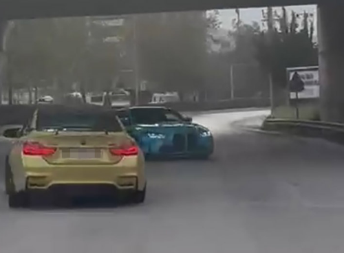 Drift faciası sosyal medyada ortaya çıktı: 2 araç trafikten men