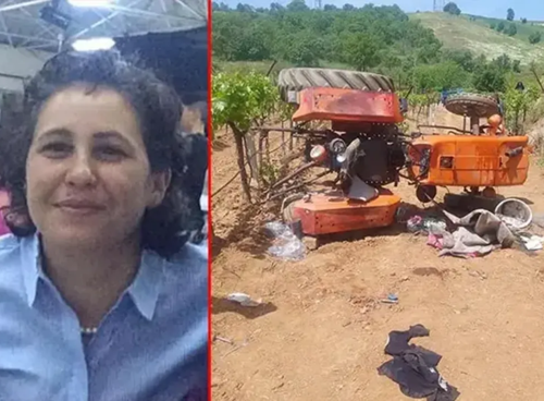 Traktör şarampole yuvarlandı: Eşlerden biri hayatını kaybetti