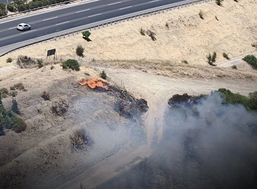 Buca'da çevre yolunda çıkan yangın büyümeden söndürüldü