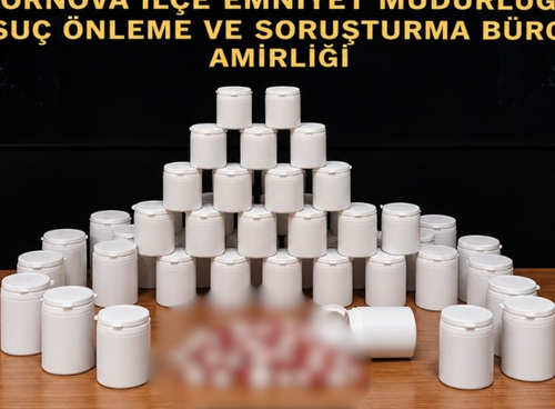 Bornova’da 2 bin 775 adet sentetik ecza ele geçirildi