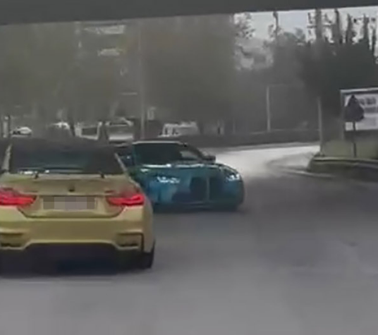 Drift faciası sosyal medyada ortaya çıktı: 2 araç trafikten men