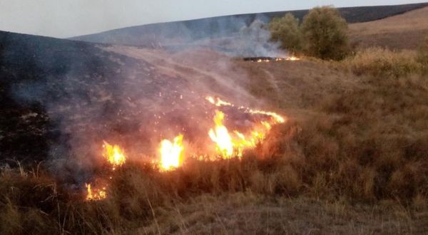 Karaburun’da beton tesisinde patlama: Yangın makilik alana sıçradı