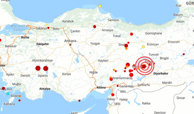 19 Ekim 2024 | Türkiye'nin son 24 saat deprem haritası