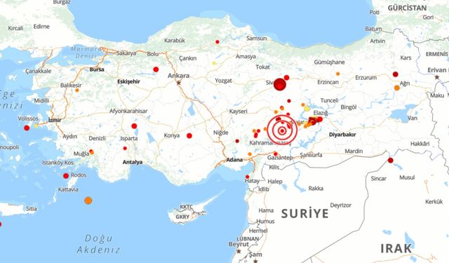 17 Ekim 2024 | Türkiye'nin son 24 saat deprem haritası