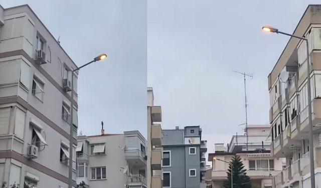 İzmir Bostanlı'da sabah saatlerinde yanmaya devam eden sokak lambaları tepki çekti!