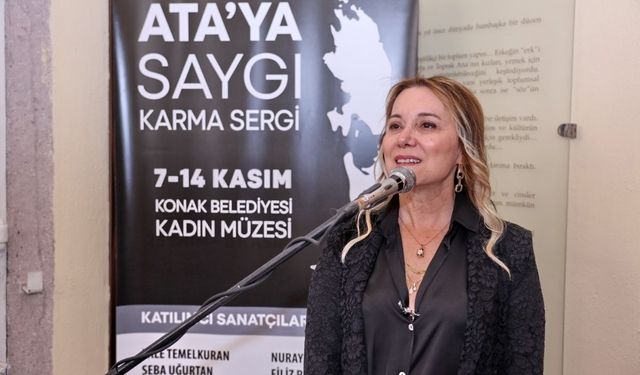 Konak'ta renklerle anlatılan bir destan: Atatürk'e saygı sergisi