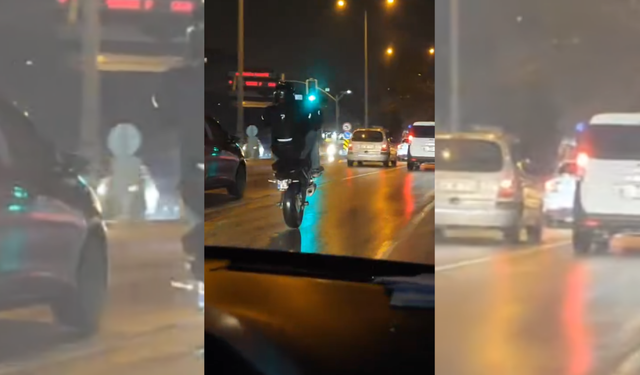 İzmir Buca'da motosiklet sürücüsü trafikte tehlike saçtı!