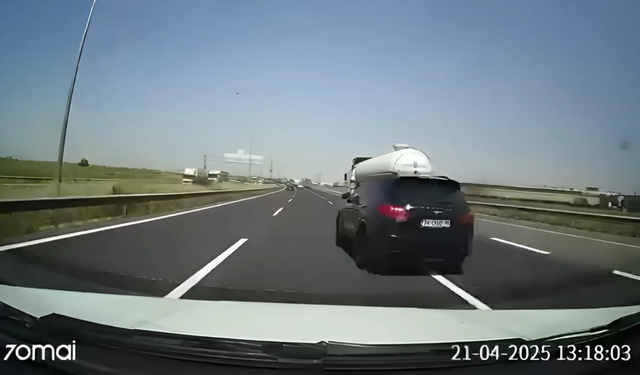 Çiğli otobanında tehlikeli anlar!