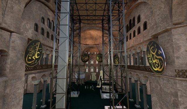 Ayasofya'nın ana kubbesi için tarihi restorasyon çalışmaları başlatıldı