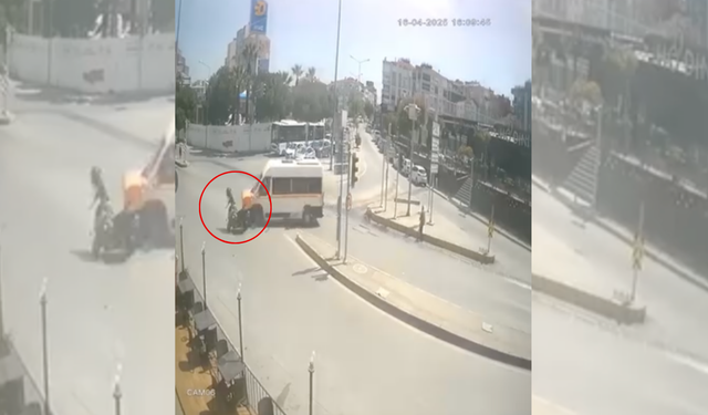 İzmir’de korkutan kaza: Yasağı çiğnedi kuryeye çarptı