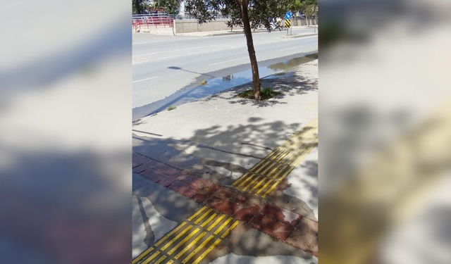 Konak'ta elektrik direği dibinden su akıyor!