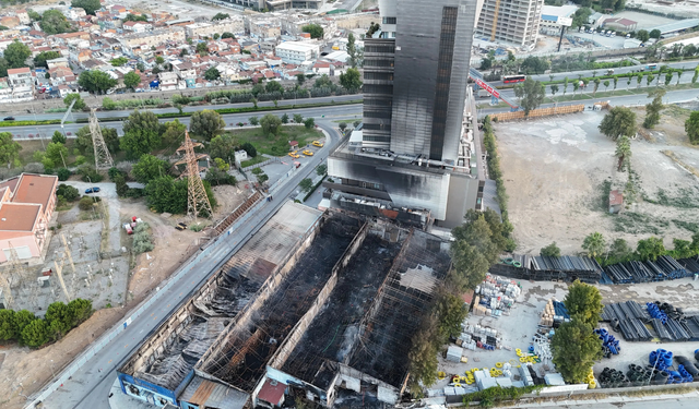 Yangın sonrası hasar manzarası