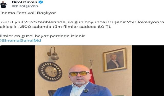 27-28 Eylül’de sinema biletleri 80 TL