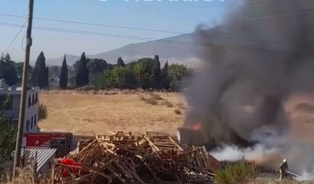 Menemen’de çıkan yangın korkuttu