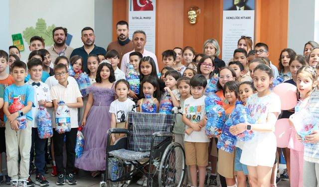 Buca’da geri dönüşümün en anlamlı hali: Kapaklar umuda dönüşüyor