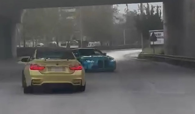 Drift faciası sosyal medyada ortaya çıktı: 2 araç trafikten men