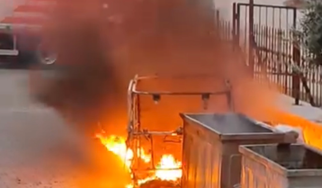 Elektrikli araç patlama sesinin ardından alev aldı