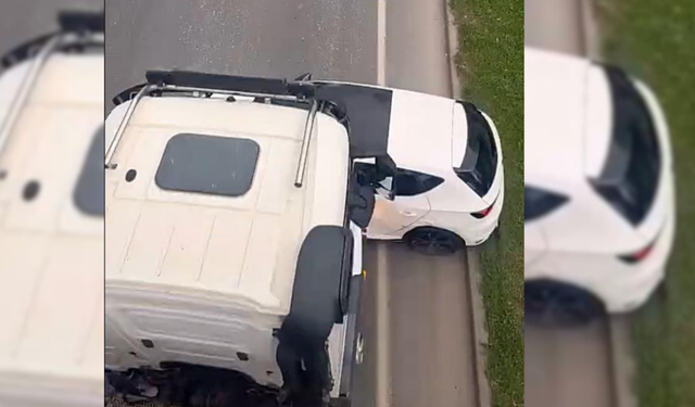 Bayraklı'da otomobil hafriyat kamyonunun önünde 100 metre sürüklendi