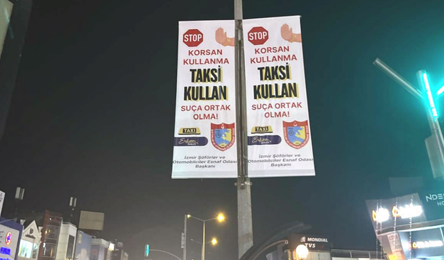 İzmirli taksicilerden korsan taşımacılığa karşı şehir genelinde kamu spotu