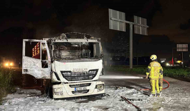 Aliağa’da tır alev aldı: Sürücü son anda kurtuldu