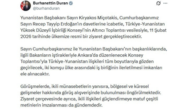 Yunanistan Başbakanı Miçotakis Türkiye’ye resmi ziyarette bulunacak