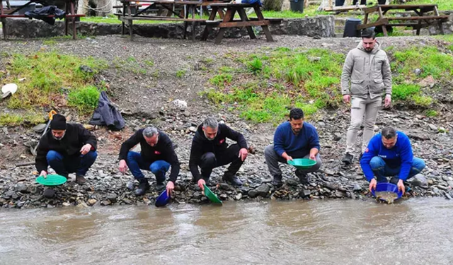 Türkiye'nin dört bir yanından İzmir'e gelip derede altın aradılar