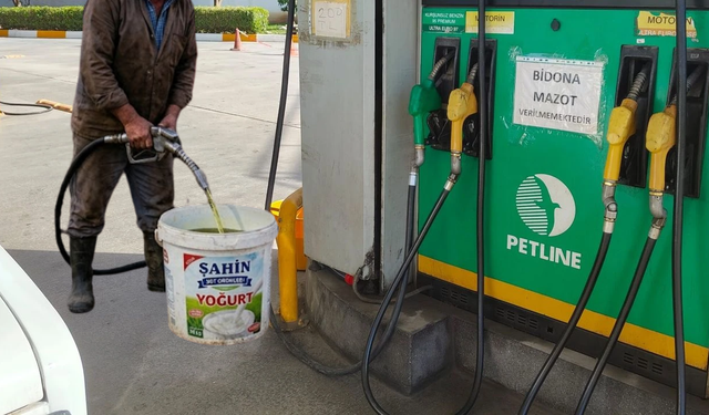 İzmir’de motorin krizi: Yoğurt kovasına motorin dolduruluyor