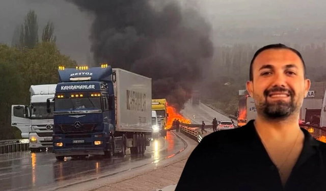 Kazada araç alev alev yandı: İş insanı hayatını kaybetti